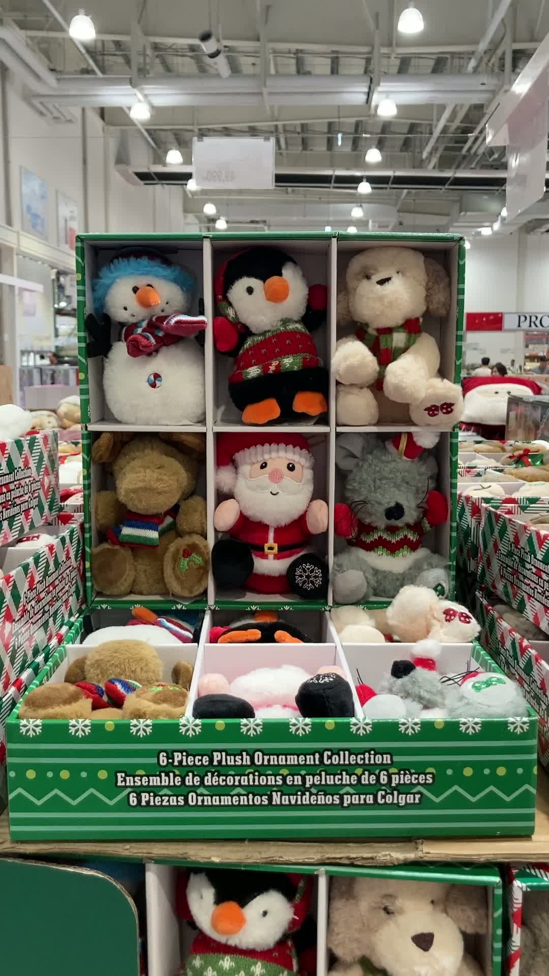 크리스마스 장식 봉제인형 오너먼트 6개 / 1세트