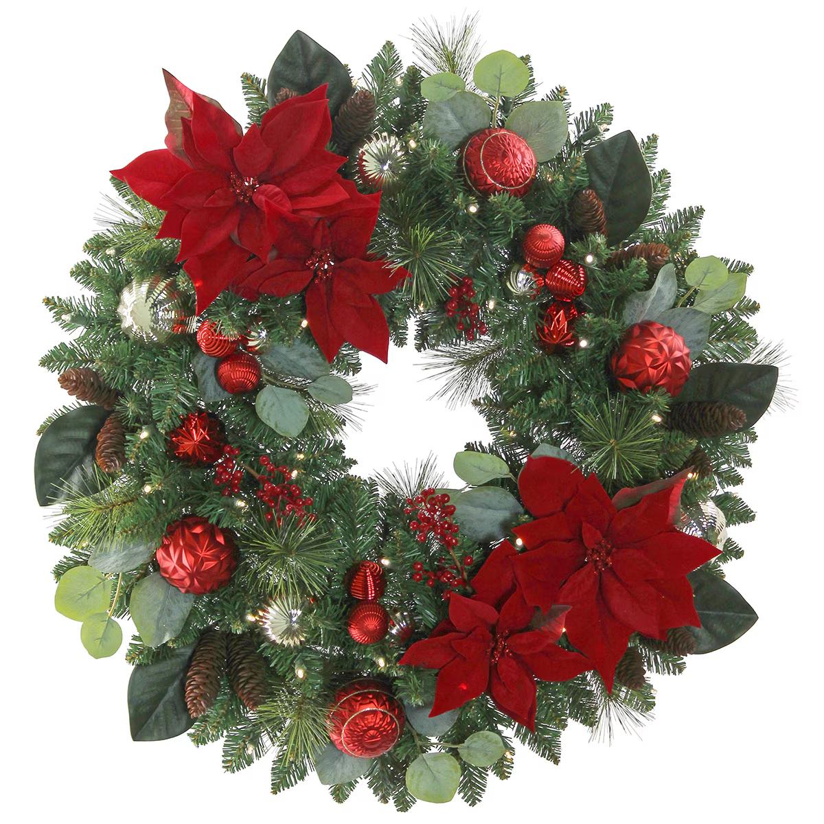 크리스마스 장식 LED 원형 리스 지름 76CM