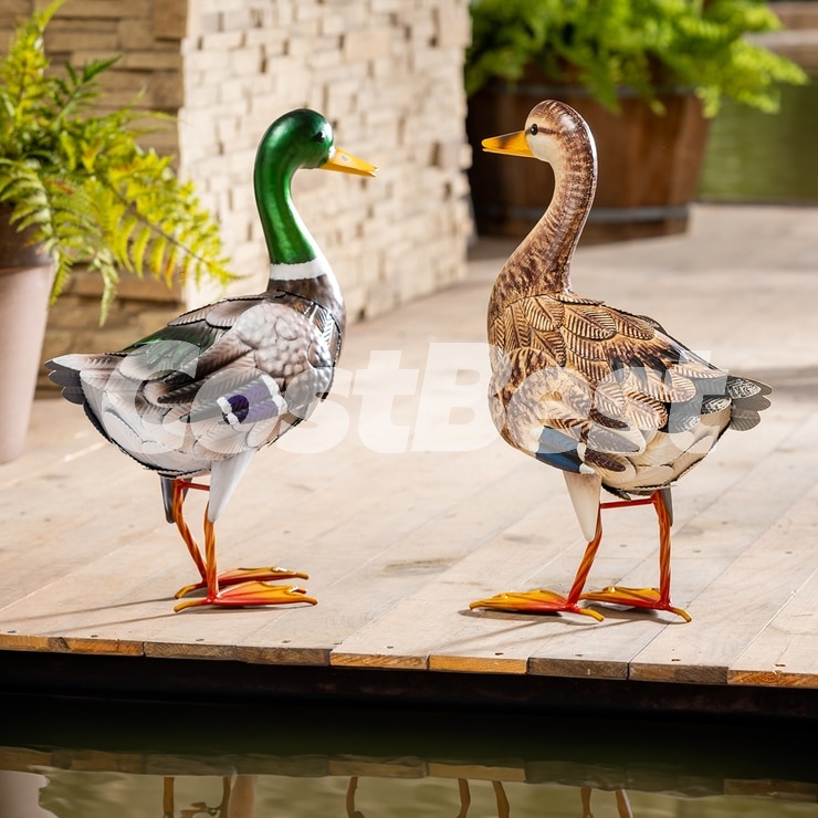 메탈 오리 장식 2PK
