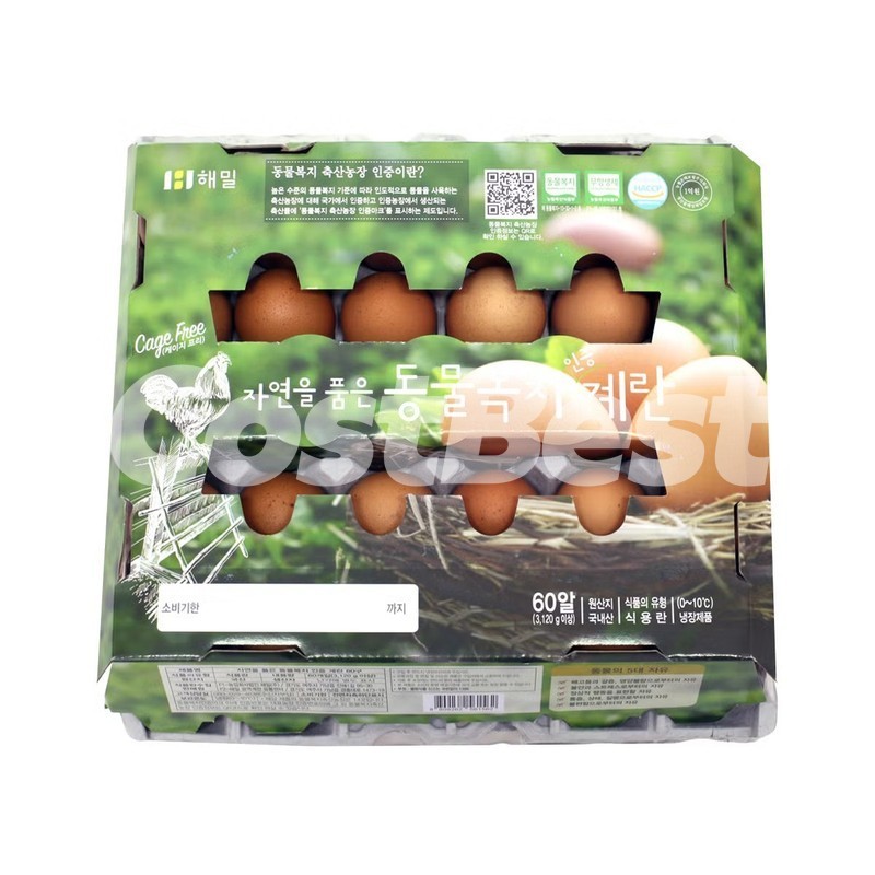 자연을 품은 동물복지 인증 계란 3,120G (60개)