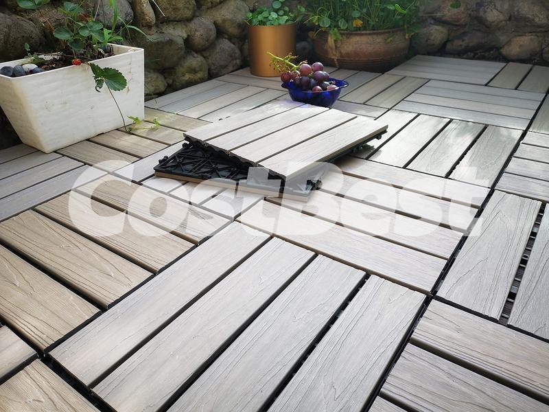 야외용 아카시아 원목 타일 10개입