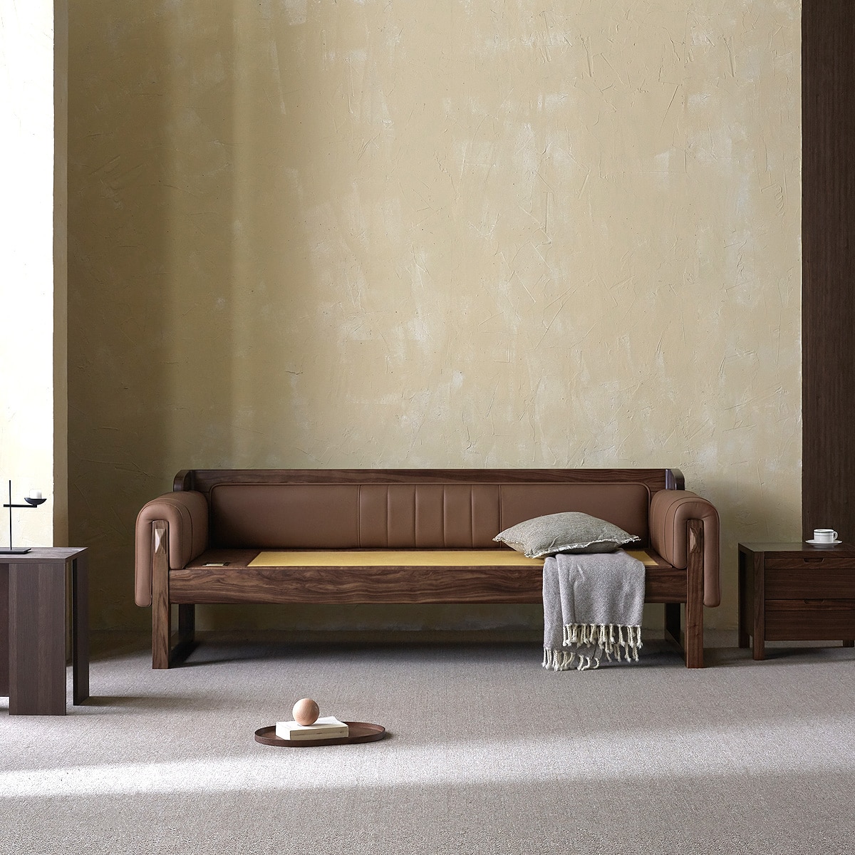 장수돌침대 다하스 흙평상 카우치형 소파
