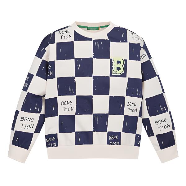BENETTON KIDS CHECK CREW