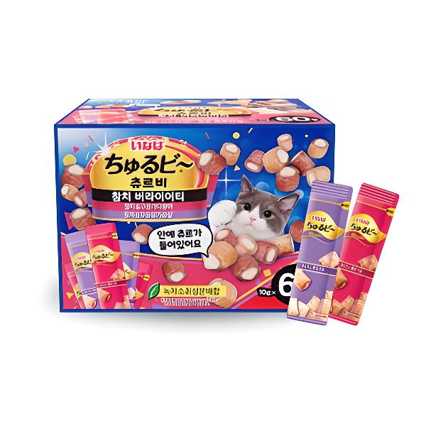 이나바 츄르비 버라이어티 고양이 간식 10g x 60봉