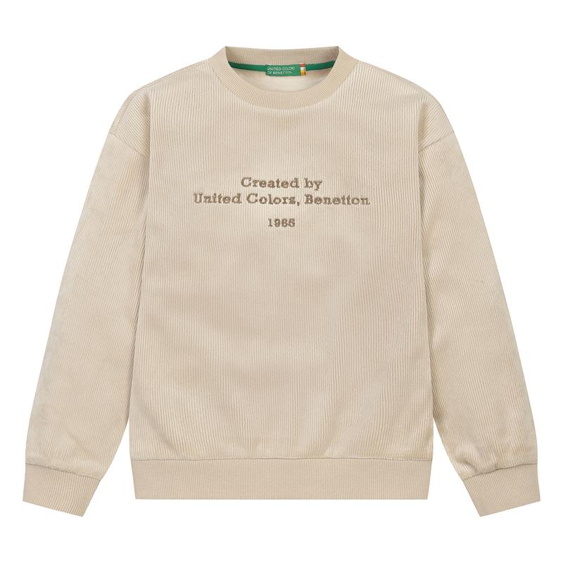 베네통 키즈 긴소매 벨루아 크루