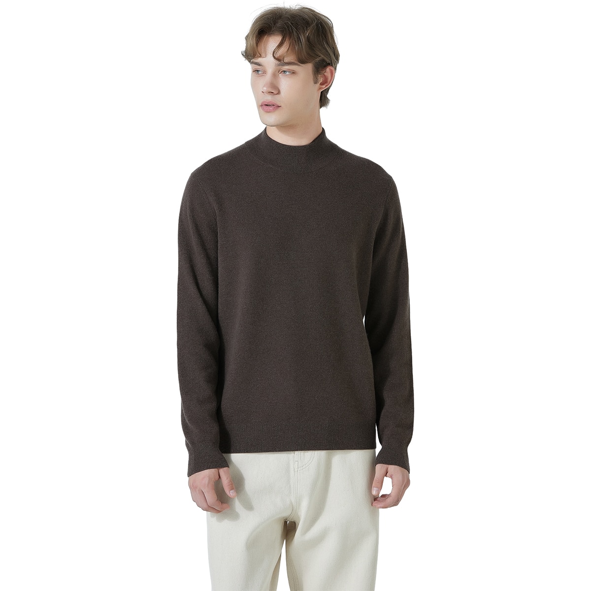 바인 남성 캐시미어 100% 모크넥