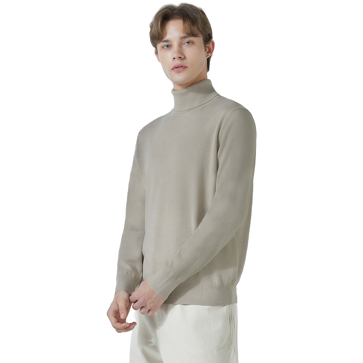 바인 남성 울 블렌디드 터틀넥