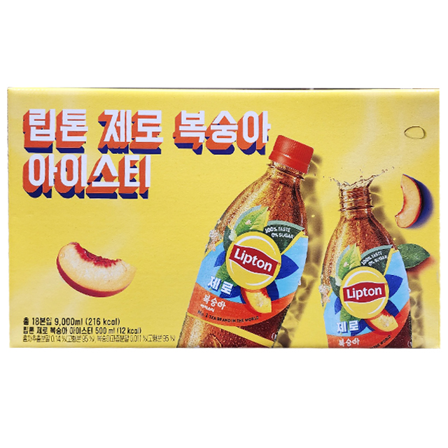 립톤 제로복숭아아이스티 500ml X 18