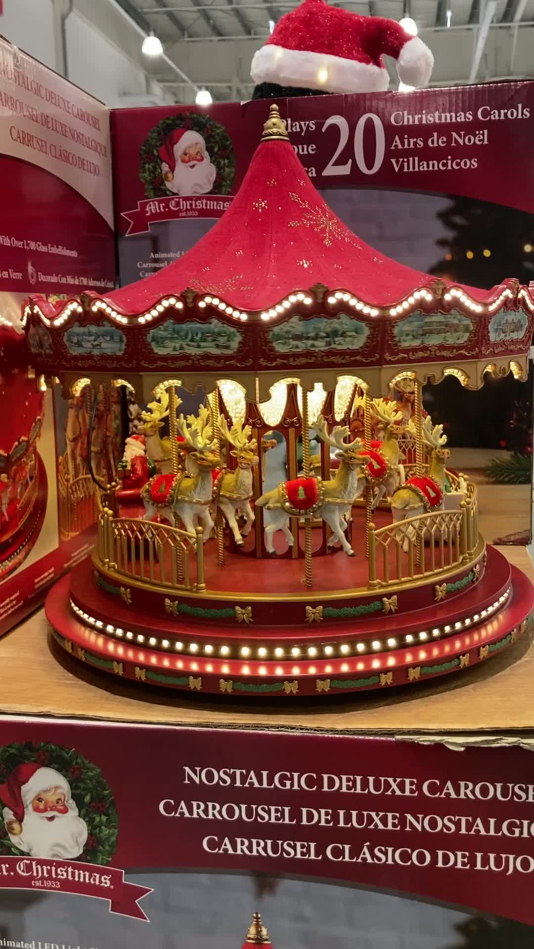 크리스마스 장식 멜로디 회전목마 44CM