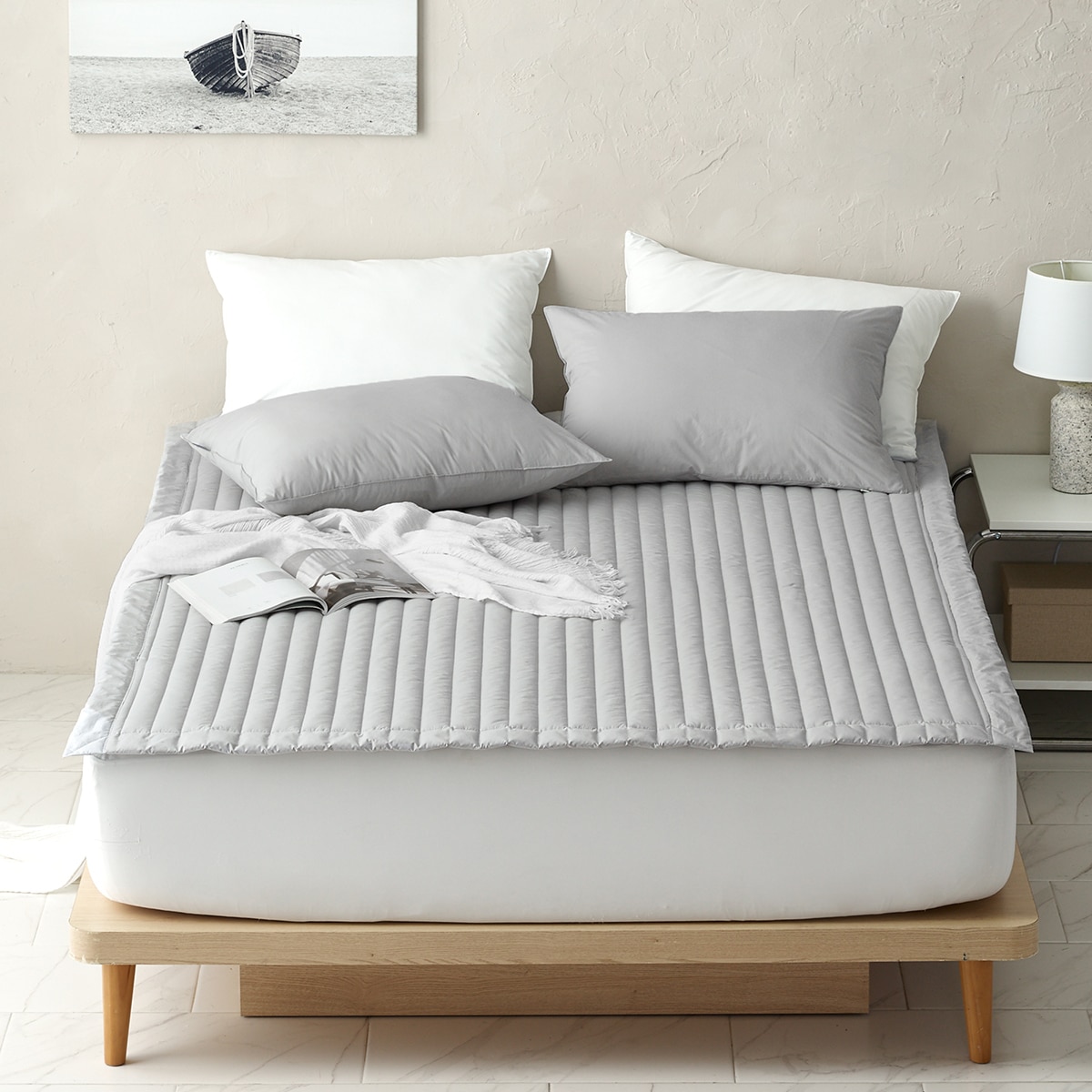 April At Home 60수 고밀도 순면 밴드 패드 - 퀸