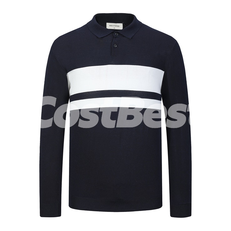 브렌우드 남성 긴소매 니트 폴로