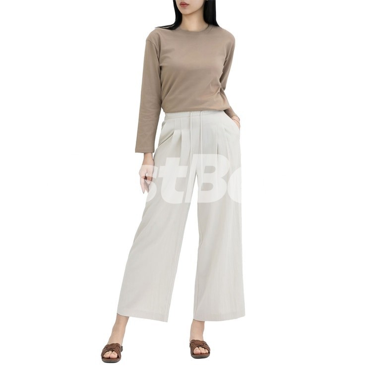 르샵 여성 핀턱 와이드 팬츠