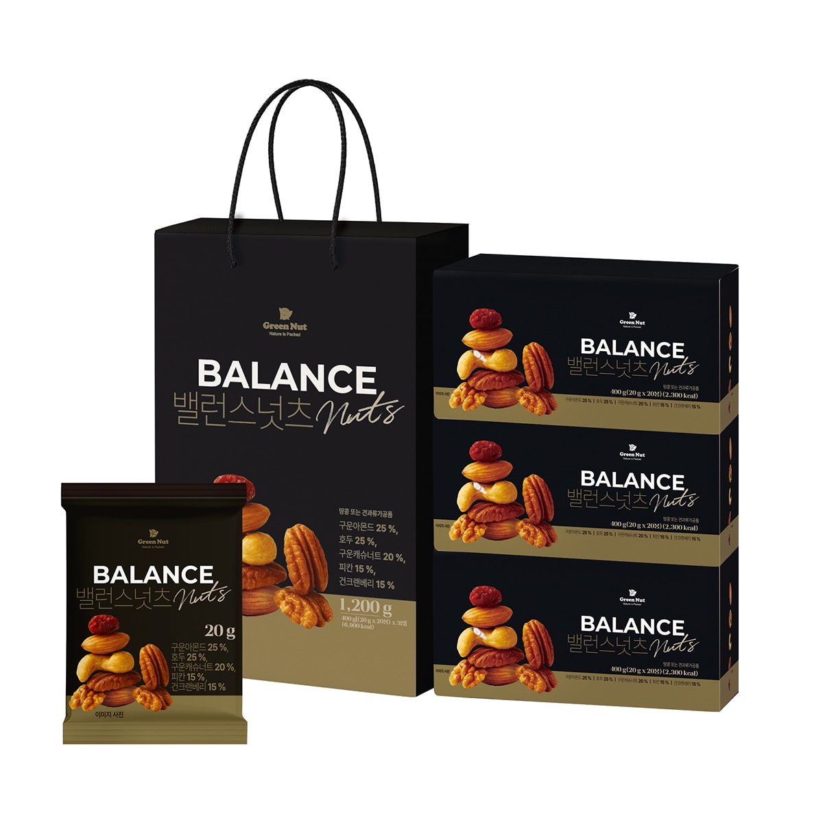 동우농산 밸런스넛츠선물세트1,200g ( 20g x 60 )