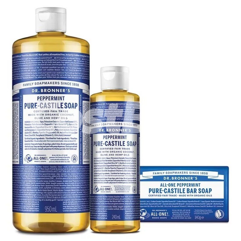 DR.BRONNER'S 퓨어 캐스틸 솝 페퍼민트 740ML+300ML