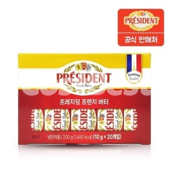 PRESIDENT 가염포션버터 10GX100 원산지프랑스
