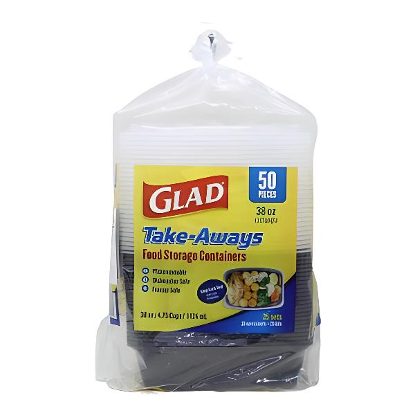 글래드 밀폐용기 1.1L 50개입 (용기25+뚜껑25)