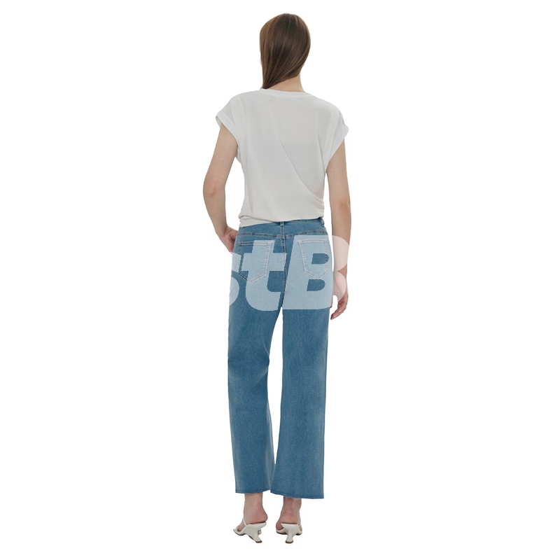 SOUP 여성 세미 와이드 청바지