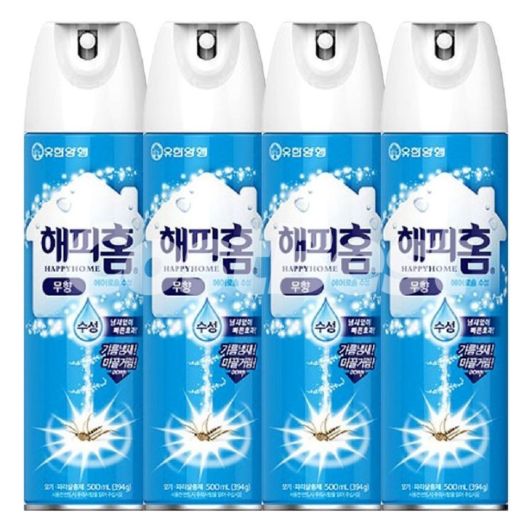 해피홈 에어로솔 수성 무향 500ml*4입